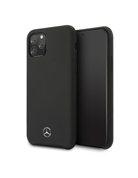 Mercedes Silicone Line dėklas iPhone 11 Pro kietam dėklui - juodas Mercedes Silicone Line dėklas iPhone 11 Pro kietam dėklui - juodas