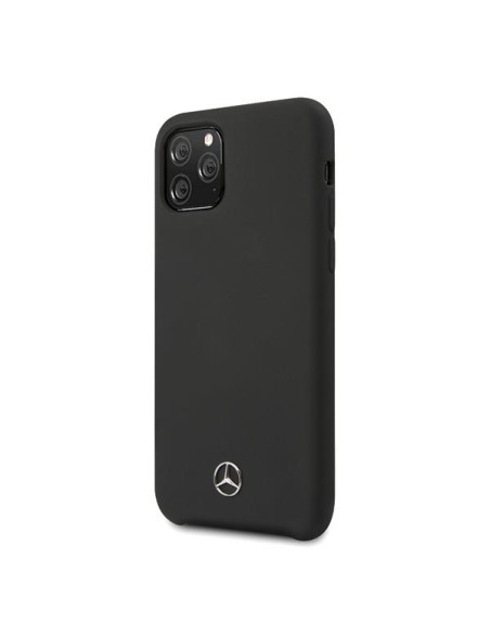Mercedes Silicone Line dėklas iPhone 11 Pro kietam dėklui - juodas Mercedes Silicone Line dėklas iPhone 11 Pro kietam dėklui - juodas
