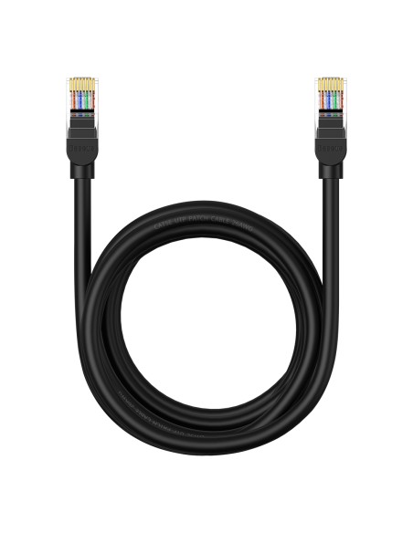 Baseus High Speed Cat 5 RJ-45 1000Mb/ s Ethernet kabelis 3m apvalus - juodas Baseus High Speed Cat 5 RJ-45 1000Mb/ s Ethernet kabelis 3m apvalus - juodas