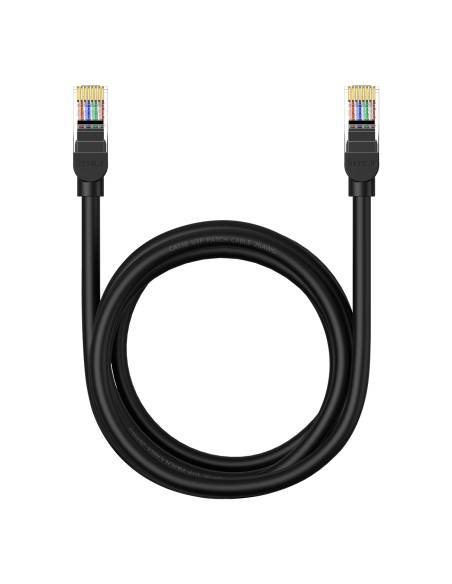 Baseus High Speed Cat 5 RJ-45 1000Mb/ s Ethernet kabelis 2m apvalus - juodas Baseus High Speed Cat 5 RJ-45 1000Mb/ s Ethernet kabelis 2m apvalus - juodas