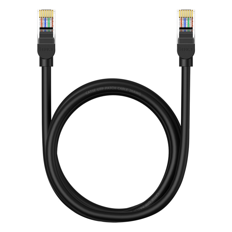 „Baseus High Speed Cat 5 RJ-45 Ethernet“ kabelis 1000 Mb/ s 1,5 m apvalus - juodas