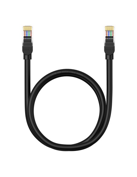 Baseus High Speed Cat 5 RJ-45 Ethernet kabelis 1000Mb/ s 1m apvalus - juodas Baseus High Speed Cat 5 RJ-45 Ethernet kabelis 1000Mb/ s 1m apvalus - juodas