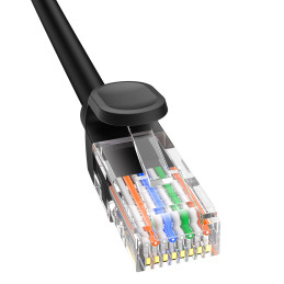 Baseus High Speed Cat 5 RJ-45 Ethernet kabelis 1000Mb/ s 1m apvalus - juodas