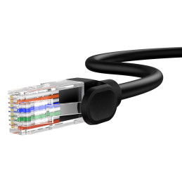 Baseus High Speed Cat 5 RJ-45 Ethernet kabelis 1000Mb/ s 1m apvalus - juodas
