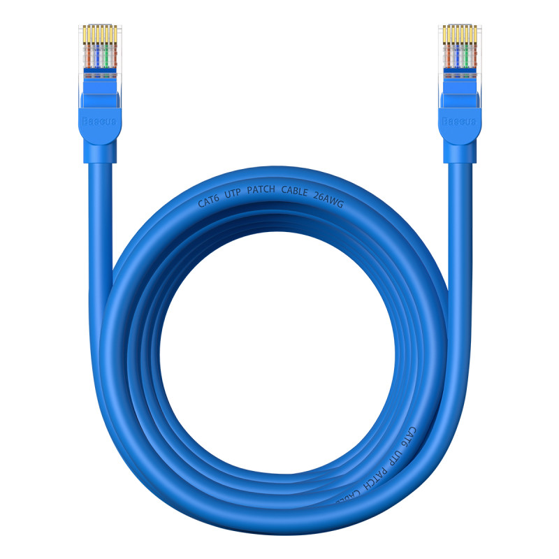 Baseus High Speed Cat 6 RJ-45 1000Mb/ s Ethernet kabelis 5m apvalus - mėlynas Baseus High Speed Cat 6 RJ-45 1000Mb/ s Ethernet kabelis 5m apvalus - mėlynas