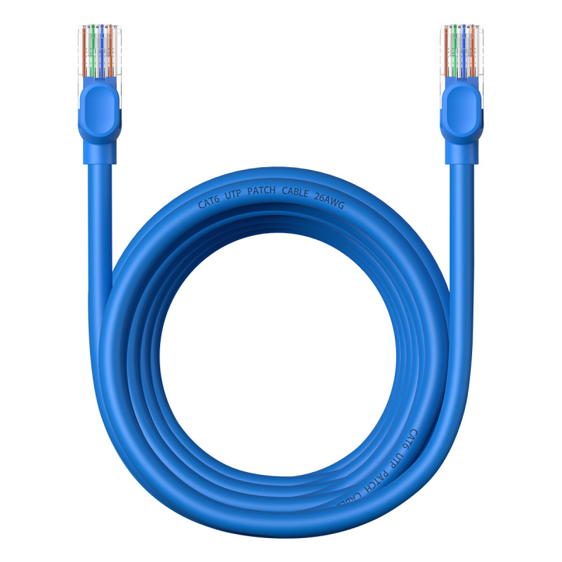 Baseus High Speed Cat 6 RJ-45 1000Mb/ s Ethernet kabelis 5m apvalus - mėlynas