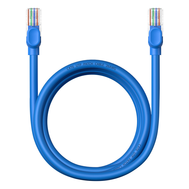 Baseus High Speed Cat 6 RJ-45 1000Mb/ s Ethernet kabelis 2m apvalus - mėlynas