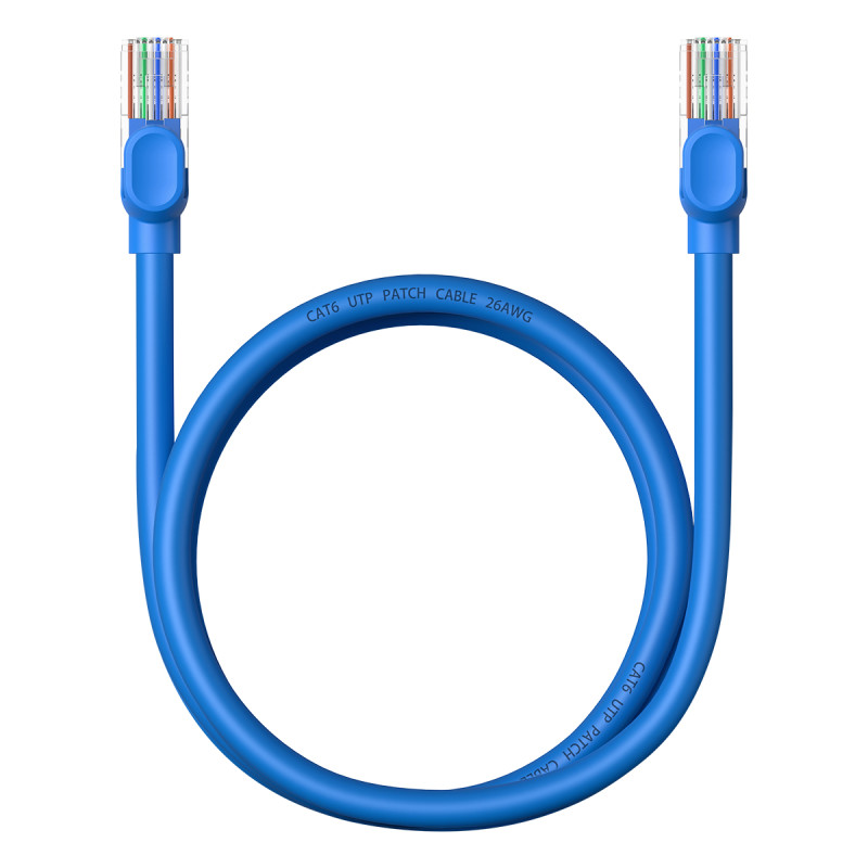 Baseus High Speed Cat 6 RJ-45 1000Mb/ s Ethernet kabelis 1m apvalus - mėlynas