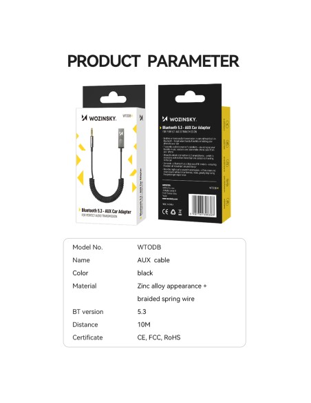 Wozinsky WTODB Bluetooth 5.3 garso adapteris / AUX garso imtuvas