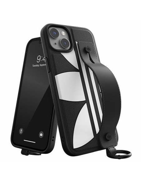 Adidas OR Hand Strap Case iPhone 14 Plus - juoda ir balta