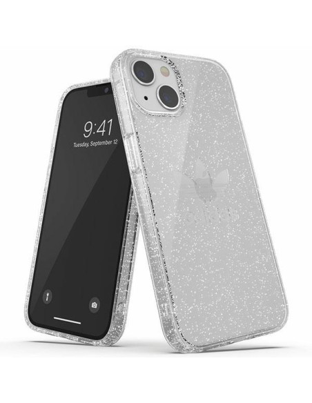 Adidas OR Protective Clear Case Glitter dėklas iPhone 13 - skaidrus ir sidabrinis Adidas OR Protective Clear Case Glitter dėklas iPhone 13 - skaidrus ir sidabrinis