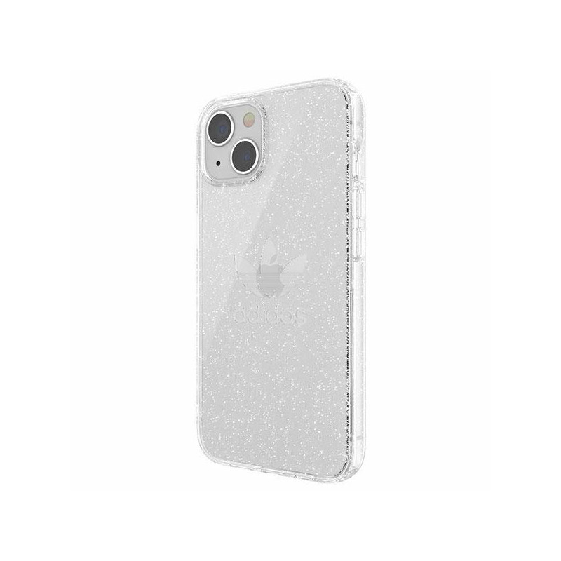 Adidas OR Protective Clear Case Glitter dėklas iPhone 13 - skaidrus ir sidabrinis