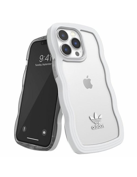Adidas OR Wavy Case iPhone 13 Pro / iPhone 13 - baltas ir skaidrus Adidas OR Wavy Case iPhone 13 Pro / iPhone 13 - baltas ir skaidrus