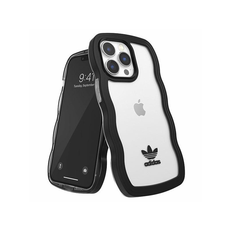 Adidas OR Wavy Case iPhone 13 Pro / iPhone 13 - juodas ir skaidrus