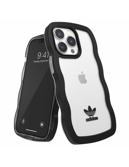 Adidas OR Wavy Case iPhone 13 Pro / iPhone 13 - juodas ir skaidrus Adidas OR Wavy Case iPhone 13 Pro / iPhone 13 - juodas ir skaidrus
