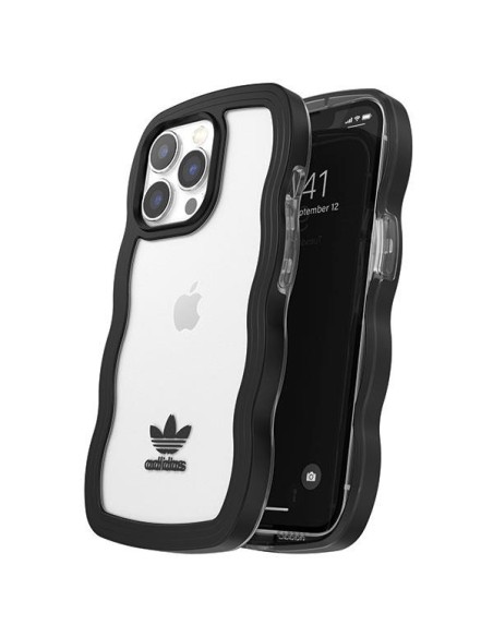 Adidas OR Wavy Case iPhone 13 Pro / iPhone 13 - juodas ir skaidrus Adidas OR Wavy Case iPhone 13 Pro / iPhone 13 - juodas ir skaidrus