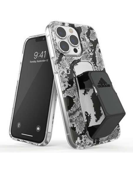 Adidas SP Clear Grip Case iPhone 13 / iPhone 13 Pro - juoda ir pilka Adidas SP Clear Grip Case iPhone 13 / iPhone 13 Pro - juoda ir pilka