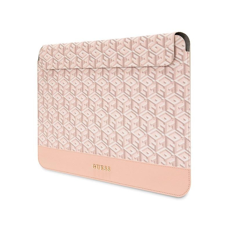 Guess GCube Stripes dėklas 14" nešiojamam kompiuteriui – rožinis