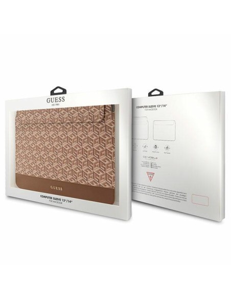 Guess GCube Stripes dėklas 14 colių nešiojamam kompiuteriui – rudas Guess GCube Stripes dėklas 14 colių nešiojamam kompiuteriui – rudas