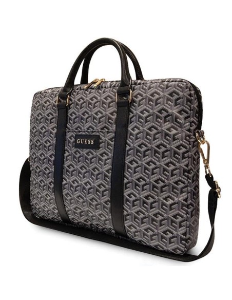Guess GCube Stripes krepšys 16" nešiojamam kompiuteriui - juodas Guess GCube Stripes krepšys 16" nešiojamam kompiuteriui - juodas