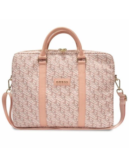 Guess GCube Stripes krepšys 16" nešiojamam kompiuteriui - rožinis Guess GCube Stripes krepšys 16" nešiojamam kompiuteriui - rožinis