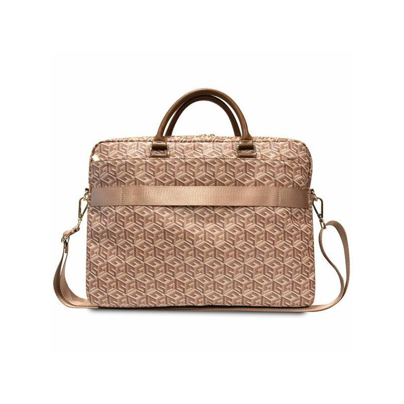 Guess GCube Stripes krepšys 16" nešiojamam kompiuteriui - rudas