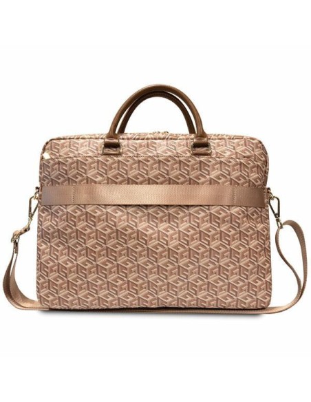 Guess GCube Stripes krepšys 16" nešiojamam kompiuteriui - rudas Guess GCube Stripes krepšys 16" nešiojamam kompiuteriui - rudas