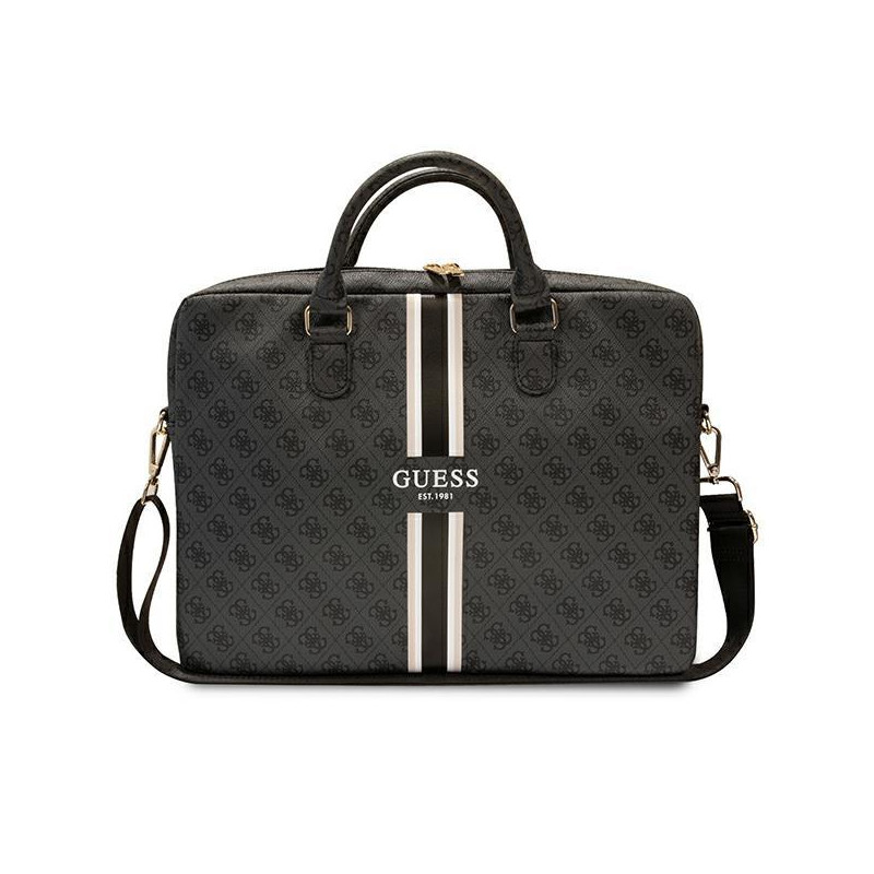 Guess 4G Printed Stripes krepšys 16" nešiojamam kompiuteriui - juodas Guess 4G Printed Stripes krepšys 16" nešiojamam kompiuteriui - juodas