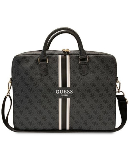 Guess 4G Printed Stripes krepšys 16" nešiojamam kompiuteriui - juodas Guess 4G Printed Stripes krepšys 16" nešiojamam kompiuteriui - juodas