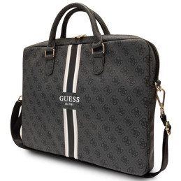 Guess 4G Printed Stripes krepšys 16" nešiojamam kompiuteriui - juodas