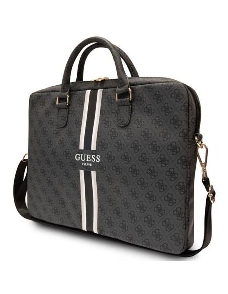 Guess 4G Printed Stripes krepšys 16" nešiojamam kompiuteriui - juodas Guess 4G Printed Stripes krepšys 16" nešiojamam kompiuteriui - juodas