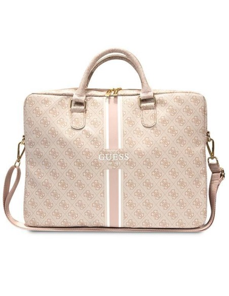 Guess 4G Printed Stripes krepšys 16" nešiojamam kompiuteriui - rožinis Guess 4G Printed Stripes krepšys 16" nešiojamam kompiuteriui - rožinis