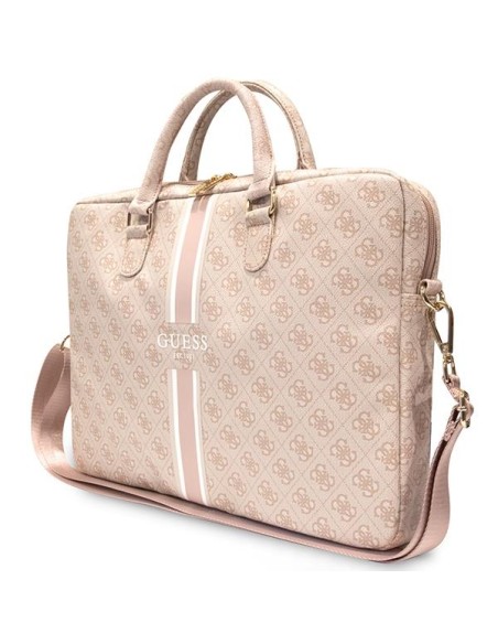 Guess 4G Printed Stripes krepšys 16" nešiojamam kompiuteriui - rožinis Guess 4G Printed Stripes krepšys 16" nešiojamam kompiuteriui - rožinis