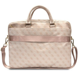 Guess 4G Printed Stripes krepšys 16" nešiojamam kompiuteriui - rožinis