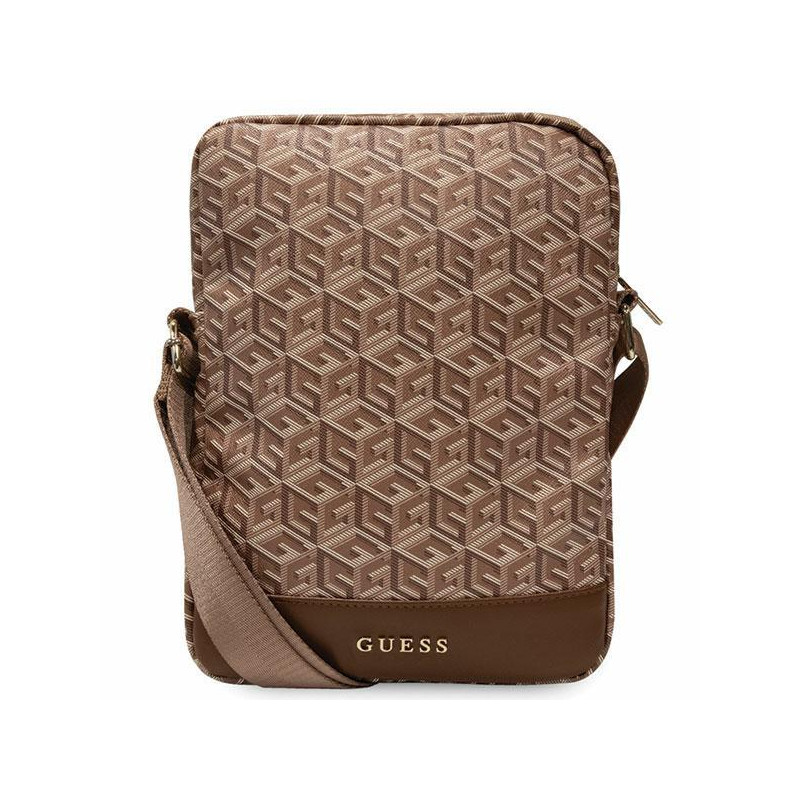 Guess GCube Stripes maišelis 10 colių planšetei – rudas