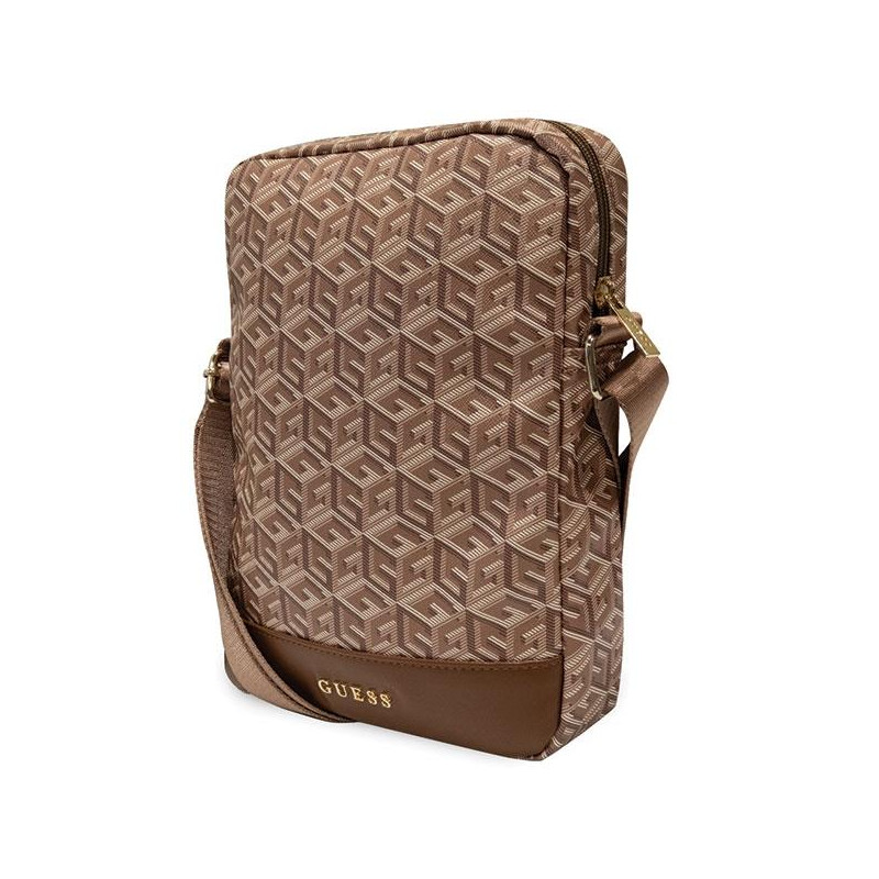 Guess GCube Stripes maišelis 10 colių planšetei – rudas
