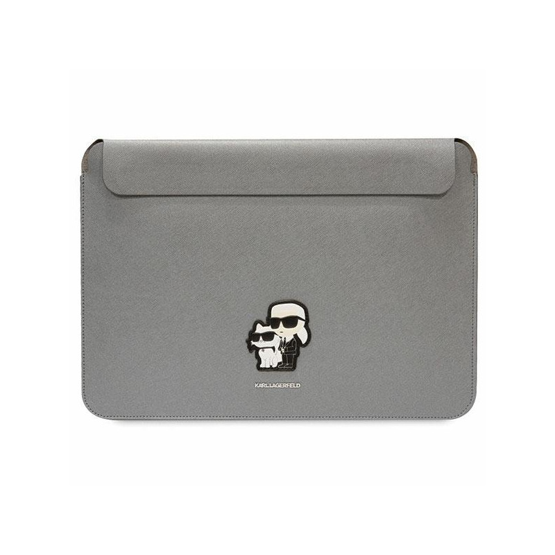 Karl Lagerfeld Saffiano Karl&Choupette dėklas 14" nešiojamam kompiuteriui - sidabrinis Karl Lagerfeld Saffiano Karl&Choupette dėklas 14" nešiojamam kompiuteriui - sidabrinis