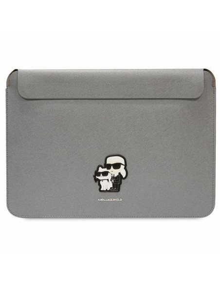 Karl Lagerfeld Saffiano Karl&Choupette dėklas 14" nešiojamam kompiuteriui - sidabrinis Karl Lagerfeld Saffiano Karl&Choupette dėklas 14" nešiojamam kompiuteriui - sidabrinis
