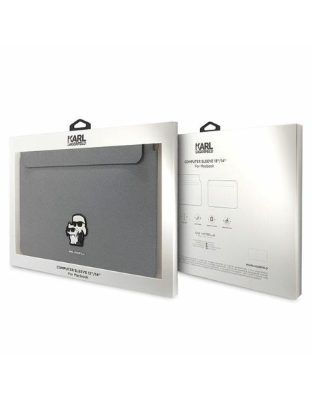 Karl Lagerfeld Saffiano Karl&Choupette dėklas 14" nešiojamam kompiuteriui - sidabrinis Karl Lagerfeld Saffiano Karl&Choupette dėklas 14" nešiojamam kompiuteriui - sidabrinis