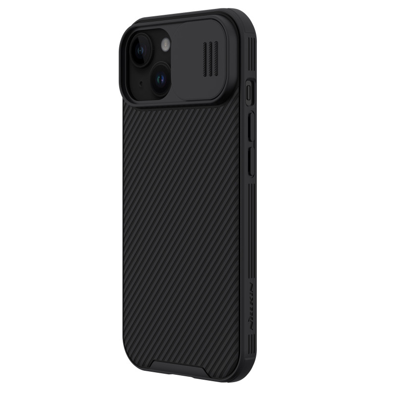 Nillkin CamShield Pro magnetinis dėklas, skirtas iPhone 15 su fotoaparato apsauga – juodas
