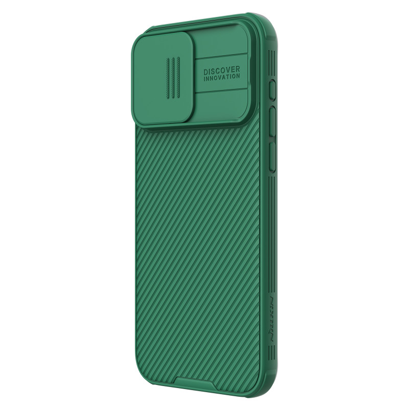 Nillkin CamShield Pro magnetinis dėklas, skirtas iPhone 15 Pro su fotoaparato apsauga – žalias