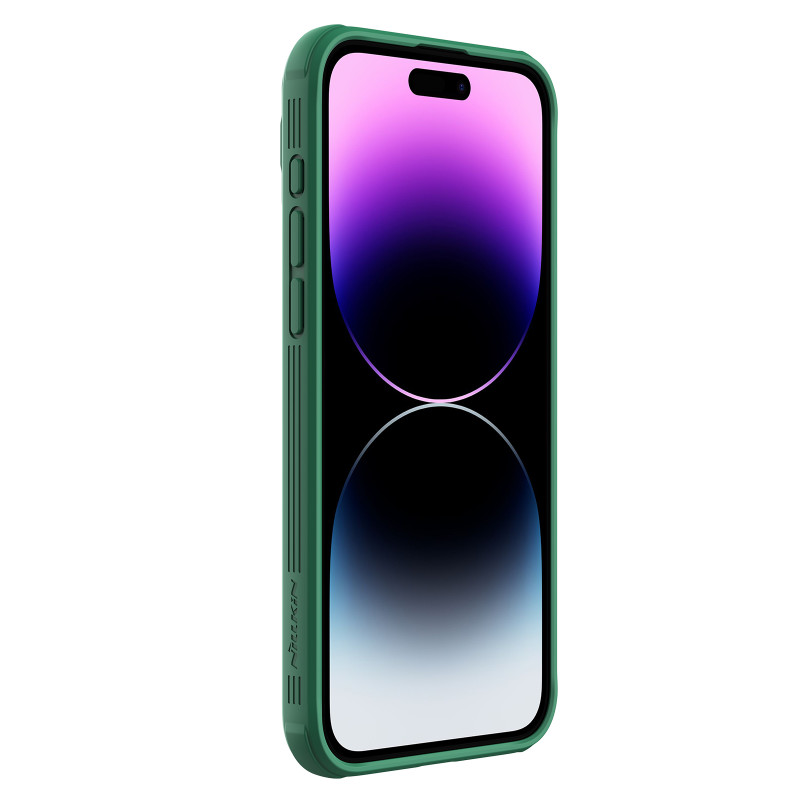 Nillkin CamShield Pro magnetinis dėklas, skirtas iPhone 15 Pro su fotoaparato apsauga – žalias