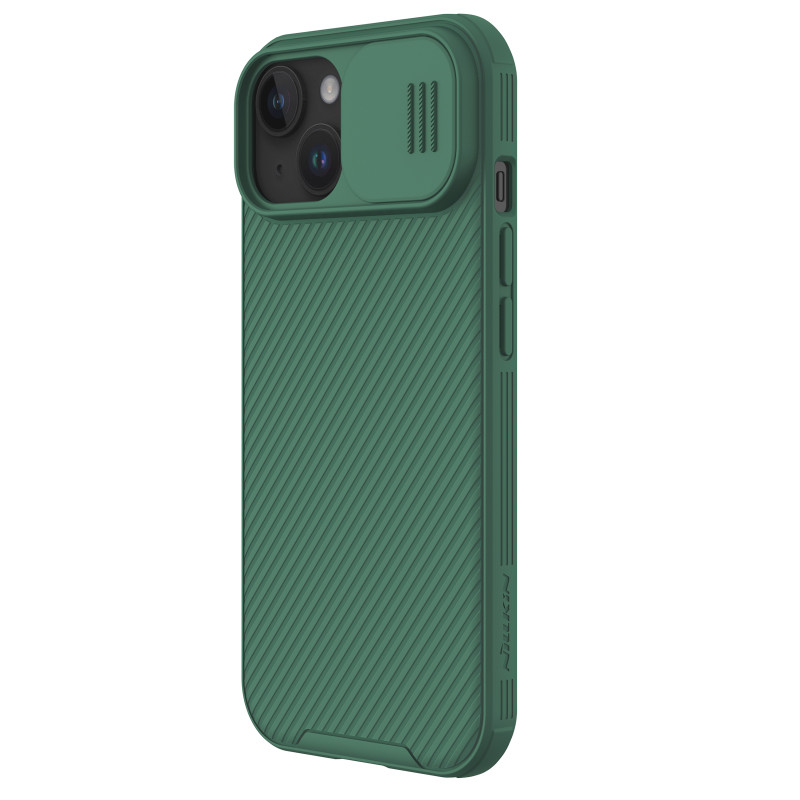 Nillkin CamShield Pro magnetinis dėklas, skirtas iPhone 15 Plus su fotoaparato apsauga – žalia