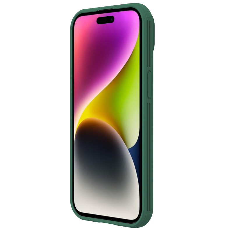 Nillkin CamShield Pro magnetinis dėklas, skirtas iPhone 15 Plus su fotoaparato apsauga – žalia