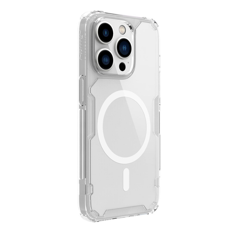 Nillkin Nature Pro Magnetinis šarvuotas dėklas su MagSafe, skirtas iPhone 15 Pro - baltas