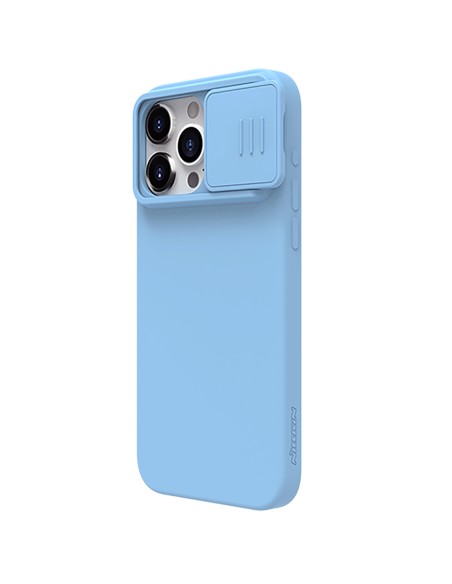 Nillkin CamShield šilkinis silikoninis dėklas, skirtas iPhone 15 Pro su fotoaparato apsauga – mėlynas Nillkin CamShield šilkinis silikoninis dėklas, skirtas iPhone 15 Pro su fotoaparato apsauga – mėlynas