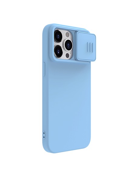 Nillkin CamShield šilkinis silikoninis dėklas, skirtas iPhone 15 Pro su fotoaparato apsauga – mėlynas Nillkin CamShield šilkinis silikoninis dėklas, skirtas iPhone 15 Pro su fotoaparato apsauga – mėlynas