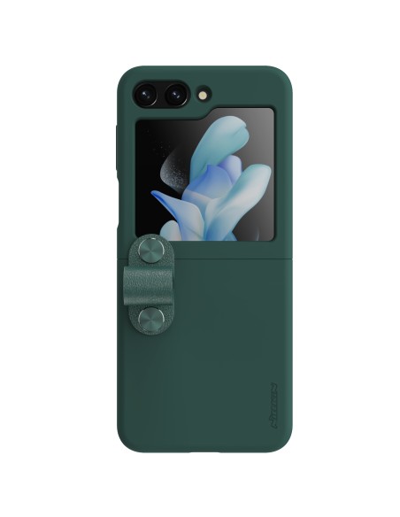 Nillkin Flex Flip dėklas su pakabuku ir stovu Samsung Galaxy Z Flip 5 - žalias Nillkin Flex Flip dėklas su pakabuku ir stovu Samsung Galaxy Z Flip 5 - žalias