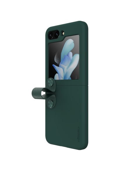 Nillkin Flex Flip dėklas su pakabuku ir stovu Samsung Galaxy Z Flip 5 - žalias Nillkin Flex Flip dėklas su pakabuku ir stovu Samsung Galaxy Z Flip 5 - žalias