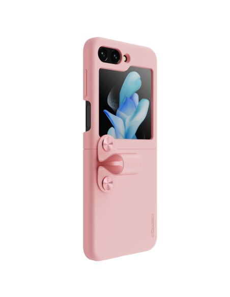 Nillkin Flex Flip dėklas su pakabuku ir stovu Samsung Galaxy Z Flip 5 - persikas